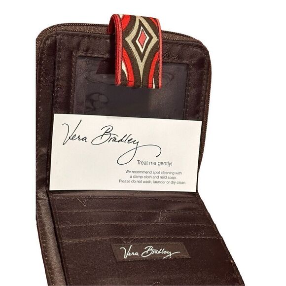 NEW WITHOUT TAGS women Vera Bradley Puccini Small Fold Wallet Floral Brown - Picture 6 of 8